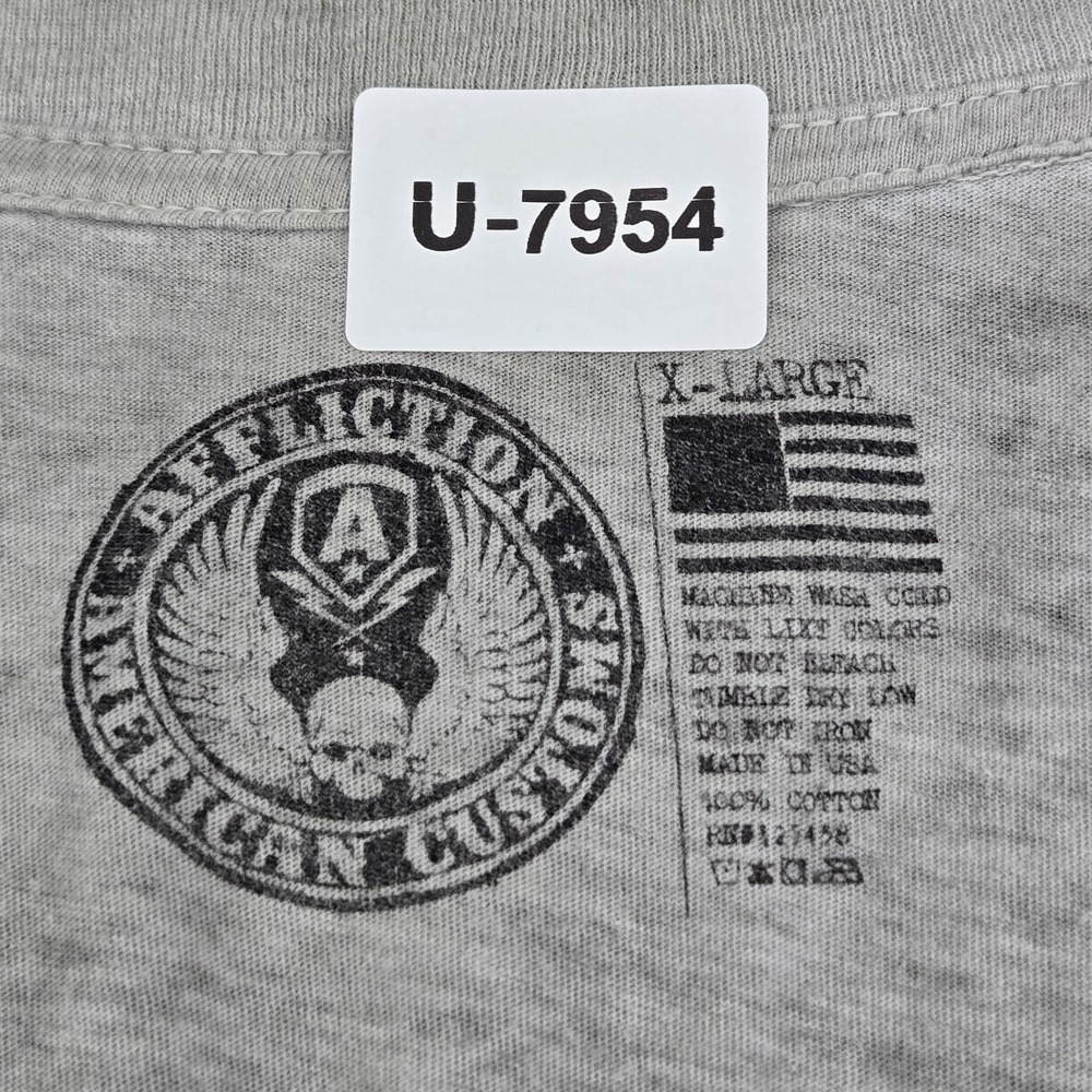 Affliction Women Shirt X-LARGE Gray Y2K Grunge Eagle California Short Sleeve - Picture 2 of 9